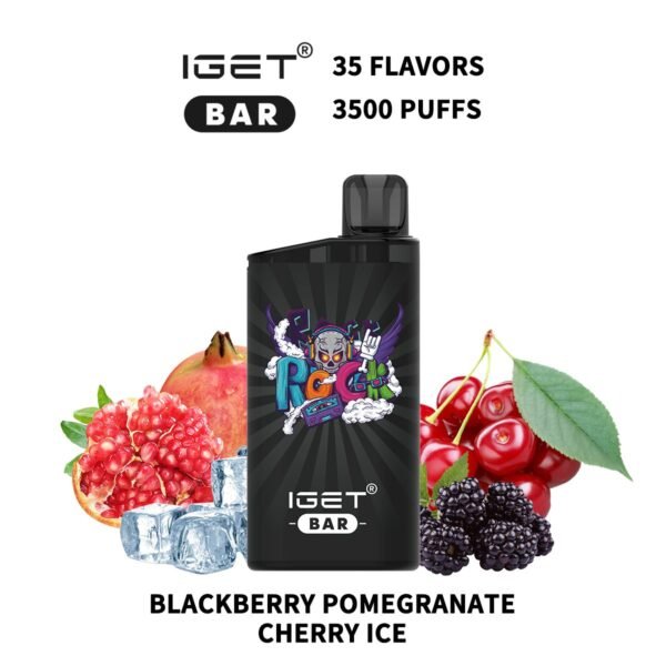 IGET BAR 3500PUFFS BLACKBERRY POMEGRANATE CHERRY ICE (5PCS)