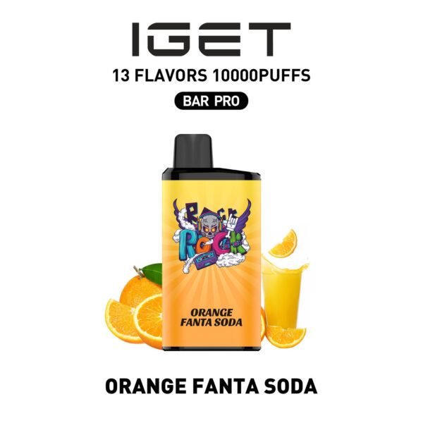 IGET BAR PRO 10000Puffs ORANGE FANTA SODA  (5PCS)